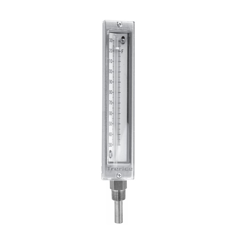 Thermometer 30° to 240°F 6-1/2" Straight 2" Stem Length Aluminum Case